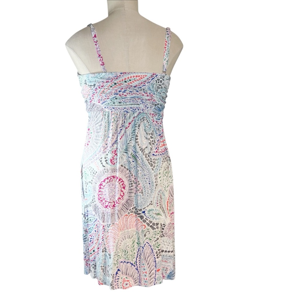 Soma Paisley Spaghetti Strap / Strapless Convertible Knit Dress Sz XS EUC - Picture 3 of 7